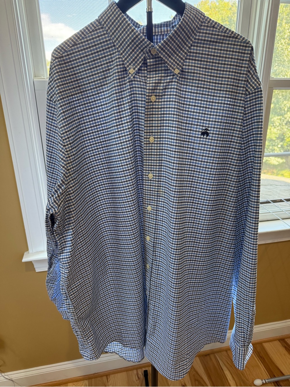 Brooks Brothers Blue and White Gingham Button-Down Shirt